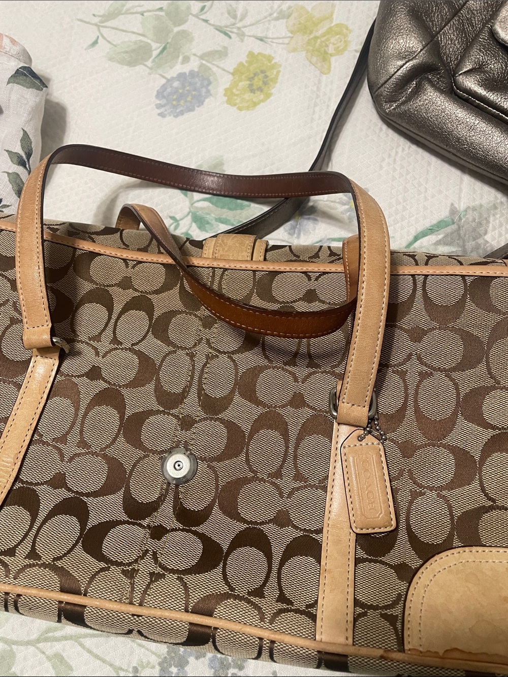 Coach Tan and Brown Duffel Bag - Picture 6 of 8